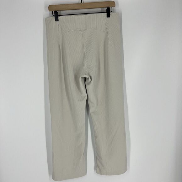 Lululemon Pants Size 12 Bone High Rise Softstreme Ribbed Zip Leg Flare Crop - Picture 5 of 7